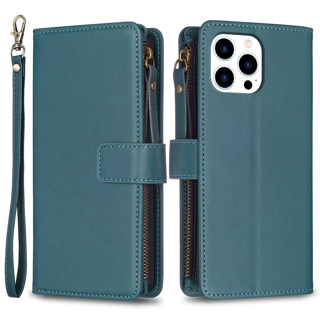 BF Style-19 For iPhone 15 Pro Zipper Pocket PU Leather Case Wallet Stand Phone Cover BF Style-19 For iPhone 15 Pro Zipper Pocket PU Leather Case Wallet Stand Phone Cover